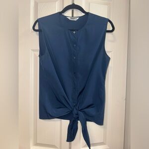 NEW Mountain Khakis Tie-front Sleeveless Shirt “Mountain Rose” Color: Twilight